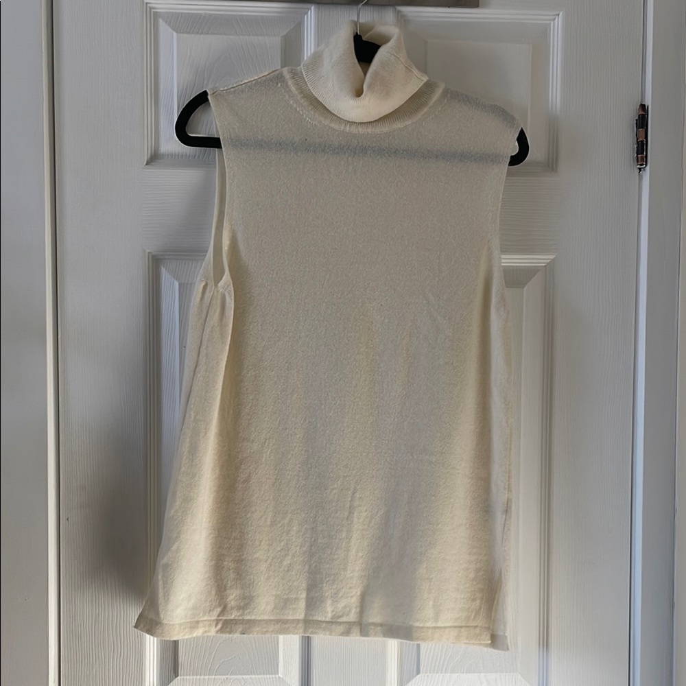 Bellina Italy 🇮🇹 extrafine wool cashmere blend cream tunic sweater turtleneck